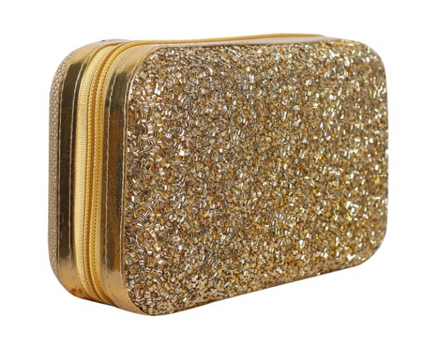 Stylish Synthetic Zari Box Clutch for Women's